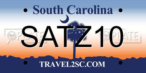 SATZ10 South Carolina License Plate