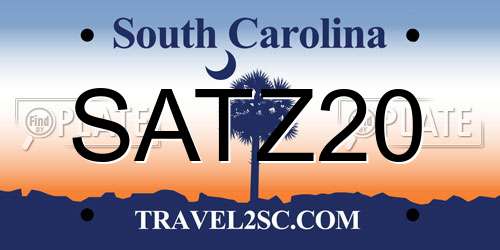 SATZ20 South Carolina License Plate