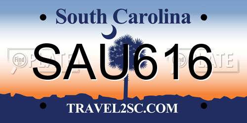 SAU616 South Carolina License Plate