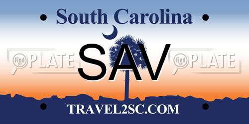 SAV South Carolina License Plate