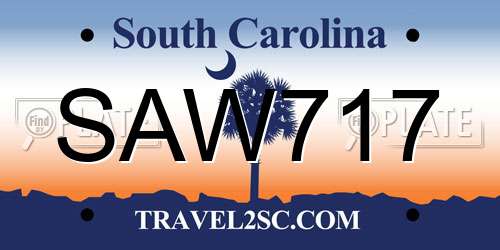 SAW717 South Carolina License Plate