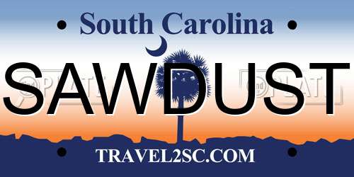 SAWDUST South Carolina License Plate