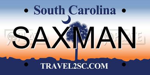 SAXMAN South Carolina License Plate