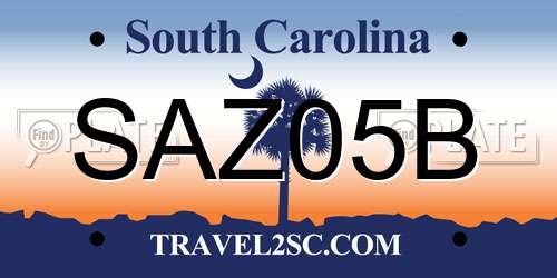 SAZ05B South Carolina License Plate