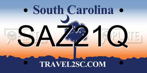 SAZ21Q South Carolina License Plate