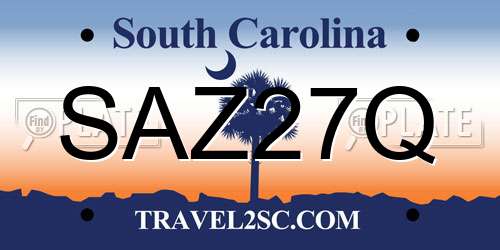 SAZ27Q South Carolina License Plate
