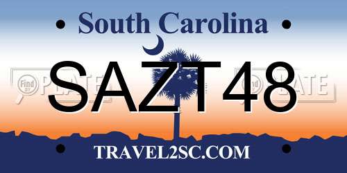 SAZT48 South Carolina License Plate