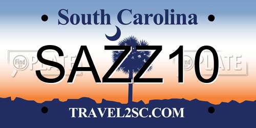 SAZZ10 South Carolina License Plate