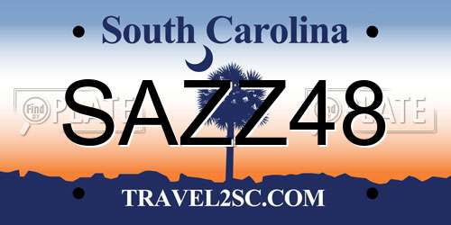 SAZZ48 South Carolina License Plate