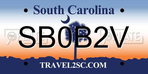 SB0B2V South Carolina License Plate