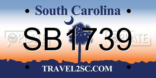 SB1739 South Carolina License Plate