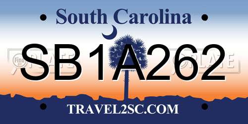 SB1A262 South Carolina License Plate