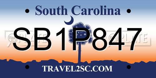 SB1P847 South Carolina License Plate