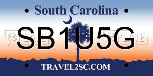 SB1U5G South Carolina License Plate