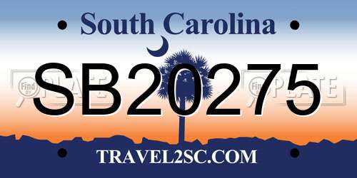 SB20275 South Carolina License Plate