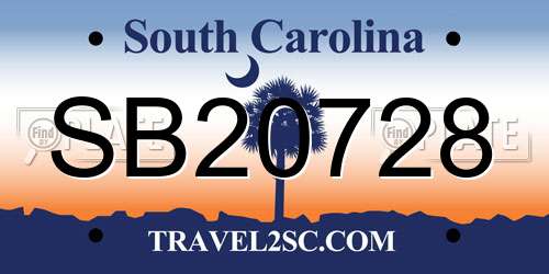 SB20728 South Carolina License Plate