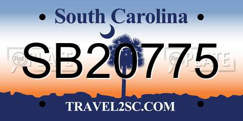 SB20775 South Carolina License Plate
