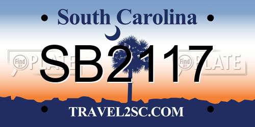 SB2117 South Carolina License Plate