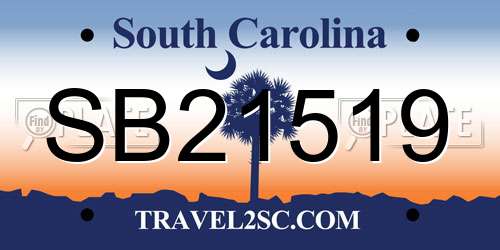 SB21519 South Carolina License Plate