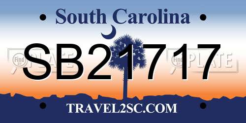SB21717 South Carolina License Plate