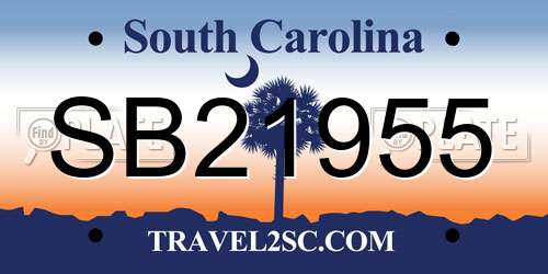 SB21955 South Carolina License Plate