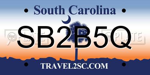 SB2B5Q South Carolina License Plate