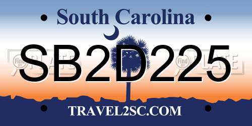 SB2D225 South Carolina License Plate