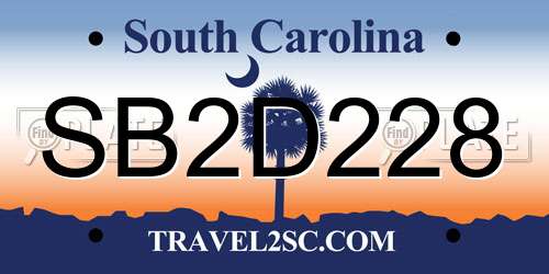 SB2D228 South Carolina License Plate
