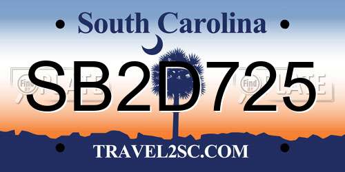 SB2D725 South Carolina License Plate