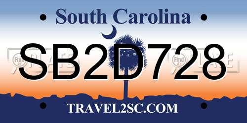 SB2D728 South Carolina License Plate