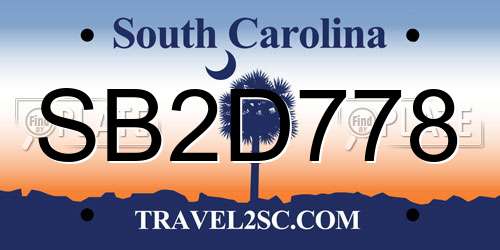 SB2D778 South Carolina License Plate