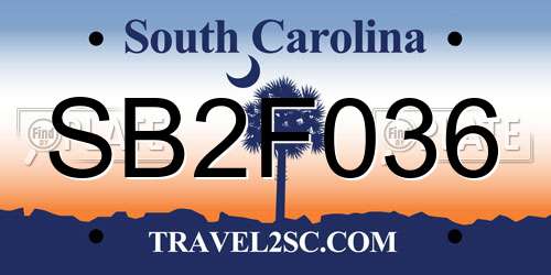 SB2F036 South Carolina License Plate