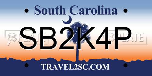 SB2K4P South Carolina License Plate