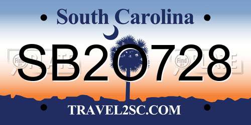 SB2O728 South Carolina License Plate