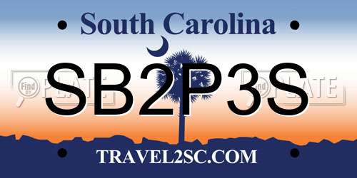 SB2P3S South Carolina License Plate