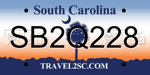 SB2Q228 South Carolina License Plate