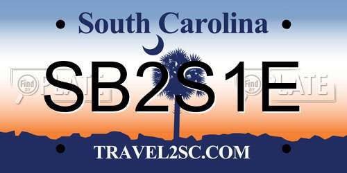 SB2S1E South Carolina License Plate