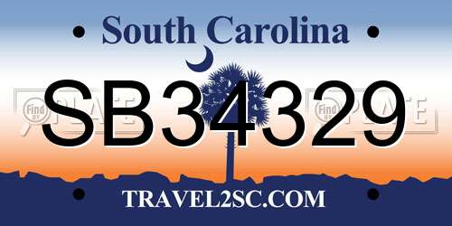 SB34329 South Carolina License Plate