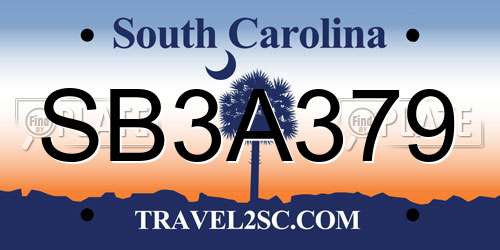 SB3A379 South Carolina License Plate
