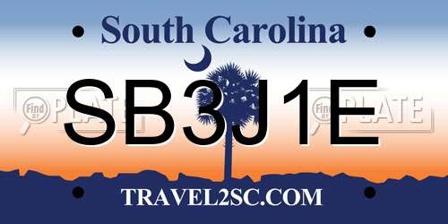 SB3J1E South Carolina License Plate