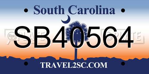 SB40564 South Carolina License Plate