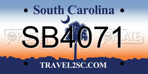 SB4071 South Carolina License Plate
