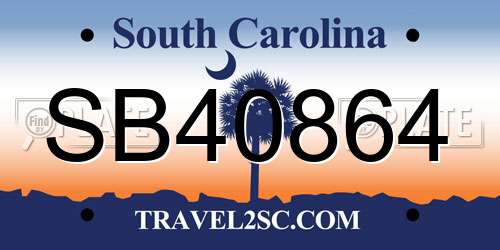 SB40864 South Carolina License Plate