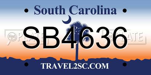 SB4636 South Carolina License Plate