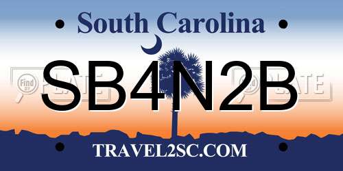 SB4N2B South Carolina License Plate