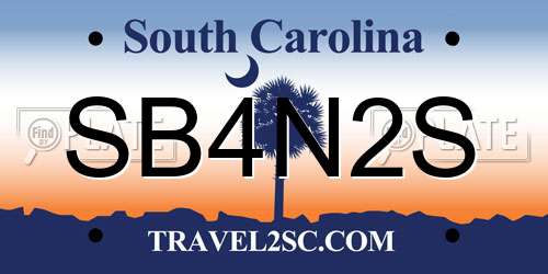 SB4N2S South Carolina License Plate