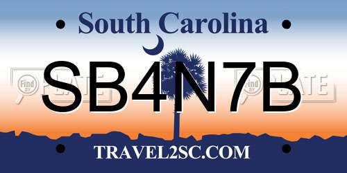 SB4N7B South Carolina License Plate