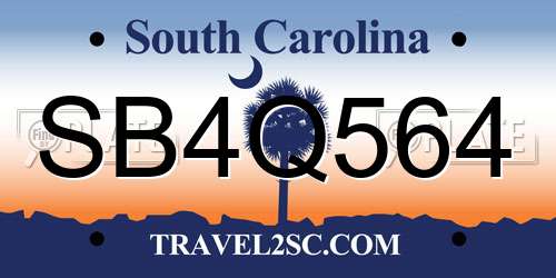 SB4Q564 South Carolina License Plate