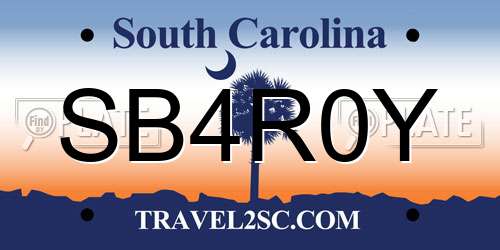 SB4R0Y South Carolina License Plate