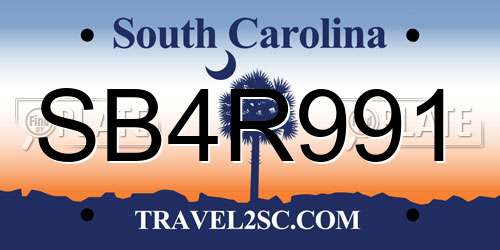 SB4R991 South Carolina License Plate